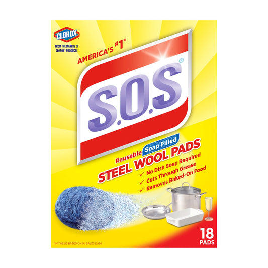 S.O.S. Steel Wool Soap Pads, 18 Count