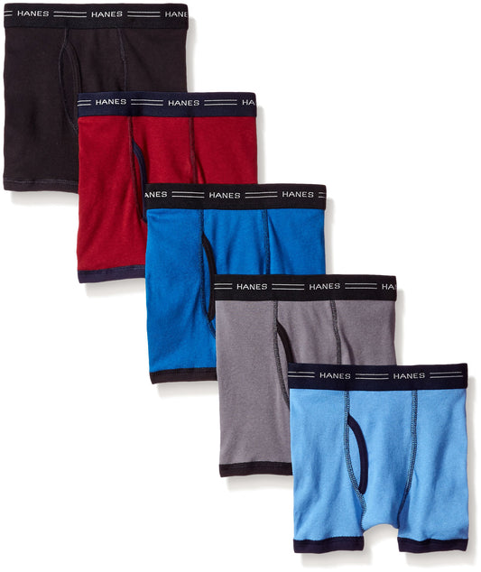 Boys' Hanes® Multicolor 5-pack Ringer Boxer Brief Underwear XL(18-20)