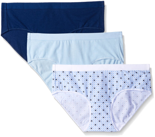 Hanes Ultimate X-Temp Comfort Hipster 3-Pack, 7/L, Blue Assorted