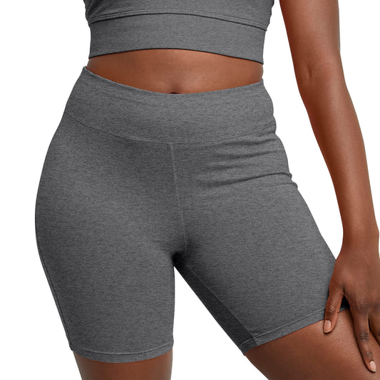 Hanes Women's Stretch Jersey Bike Short, Charcoal Heather, X-Large