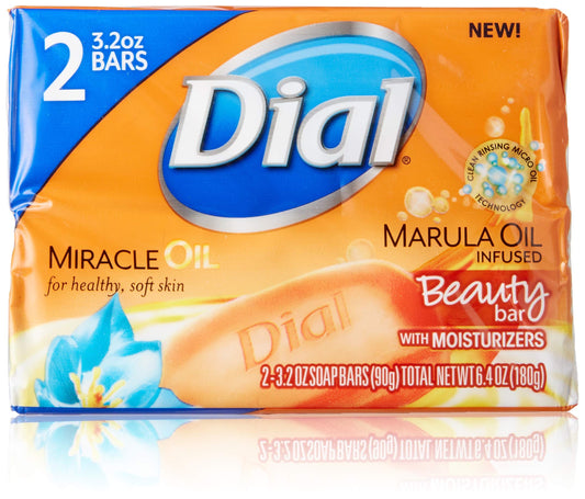 Dial Miracle Oil Bar Soap - 2 (3.2 oz.) Bars with Marula Oil
