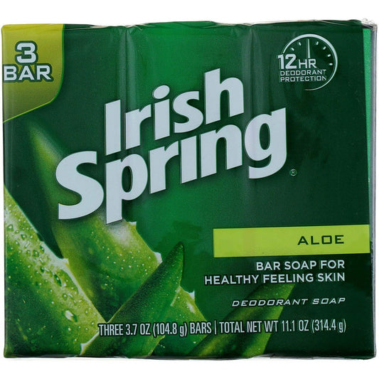 Irish Spring Deodorant Soap Aloe 4 oz. 3-Count (Pack of 18)