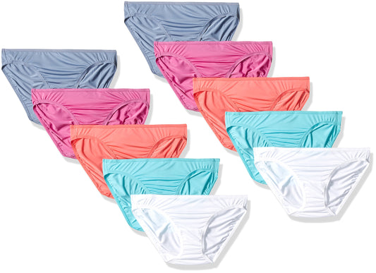 Fruit Of The Loom Women's 10pk Microfiber Bikini, Assorted, 9