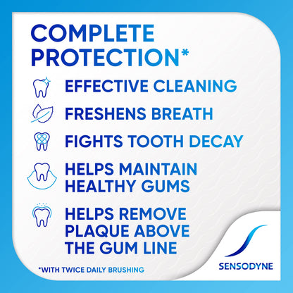 Sensodyne Complete Protection Sensitivity Toothpaste with Cavity & Gingivitis Protection Extra Fresh 3.4 oz (Pack of 3)