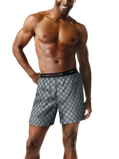 Hanes Men's Exposed Waistband Boxers Large Assorted