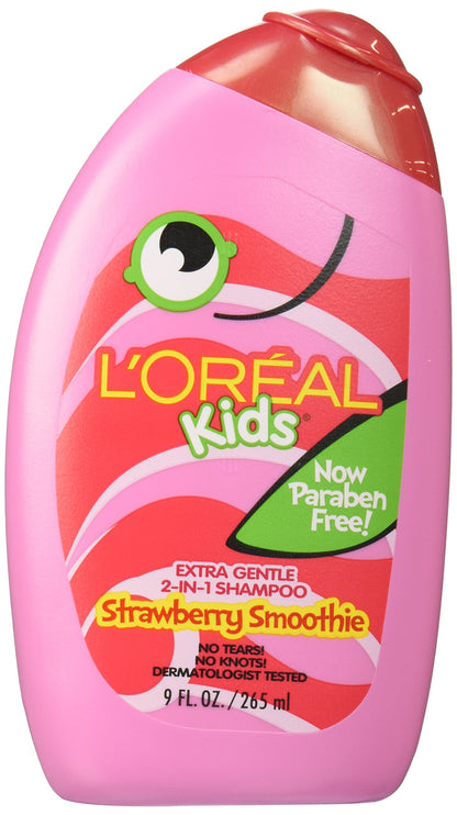 L'Oreal Kids Extra Gentle 2-in-1 Shampoo, Strawberry Smoothie, 9 fl. oz.