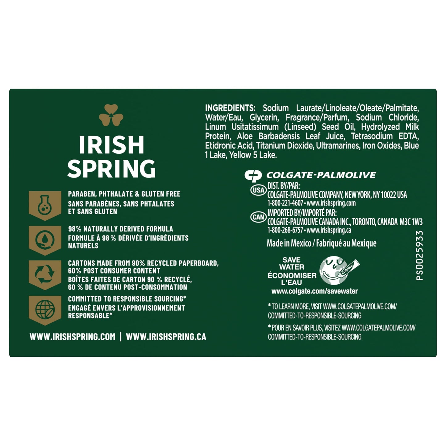 Irish Spring Aloe Bar Soap, (00035000141705), 3.7 Ounce (Pack of 8)