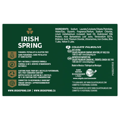 Irish Spring Aloe Bar Soap, (00035000141705), 3.7 Ounce (Pack of 8)