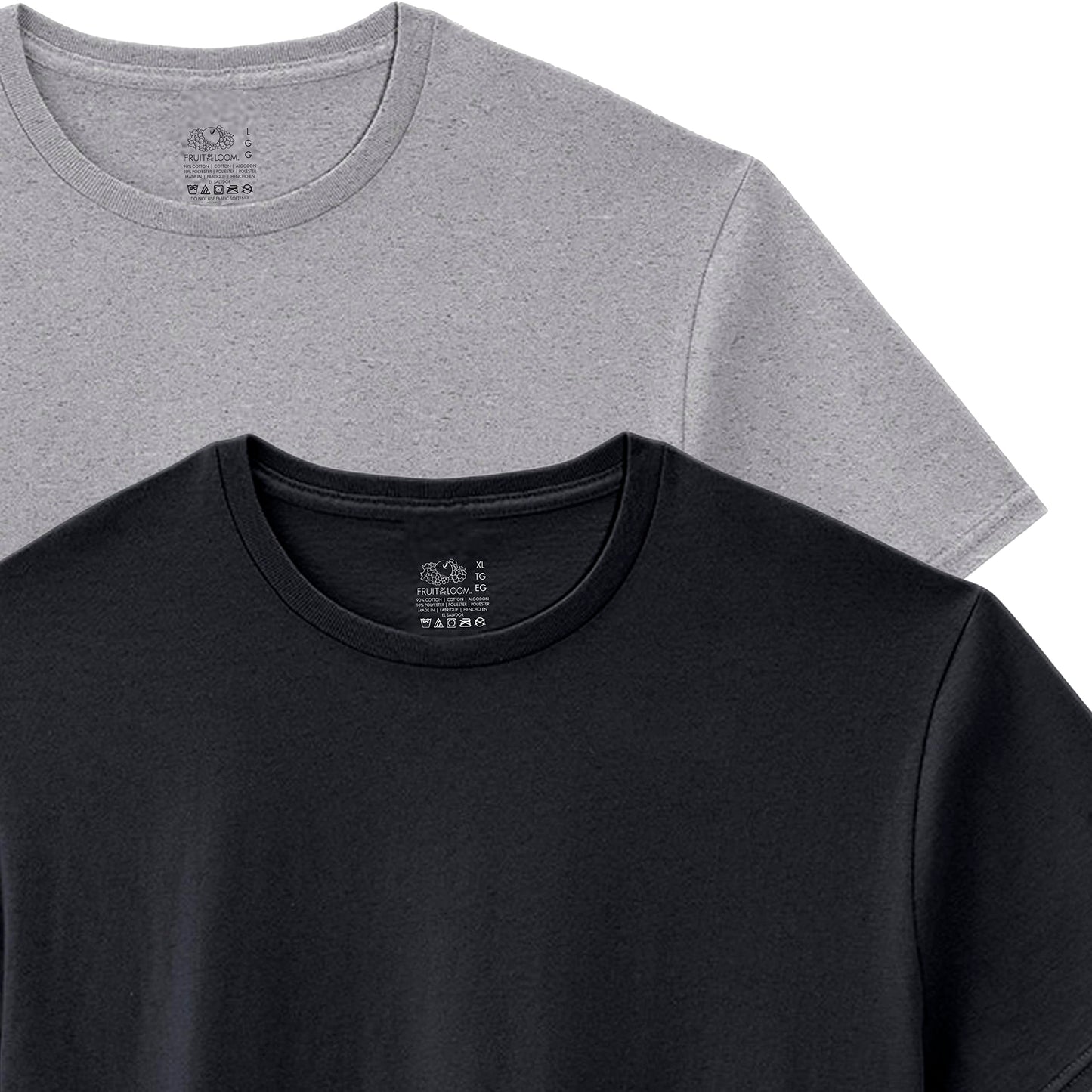 Fruit of the Loom Men's Crew Neck T-Shirt Multipack, Black/Grey (5 Pack), X-Large