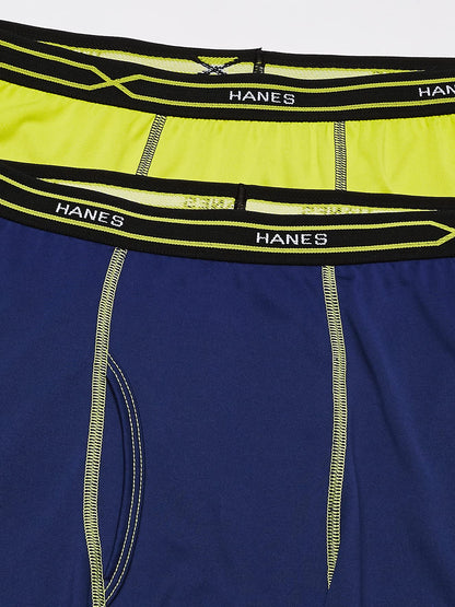 Hanes Men's 3-Pack X-Temp Performance Cool Boxer Brief (1 Print/2 Solids), Assorted, X-Large