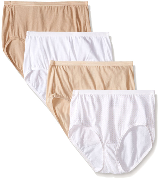 Hanes Ultimate Women's 4-Pack Brief Panties, Assorted C, 8