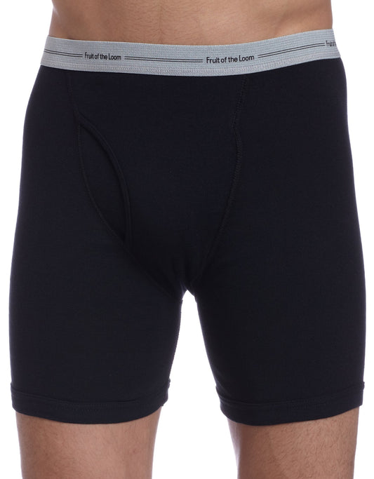 Fruit of the Loom Men's Boxer Briefs , Black/Grey, XX-Large(Pack of 2)
