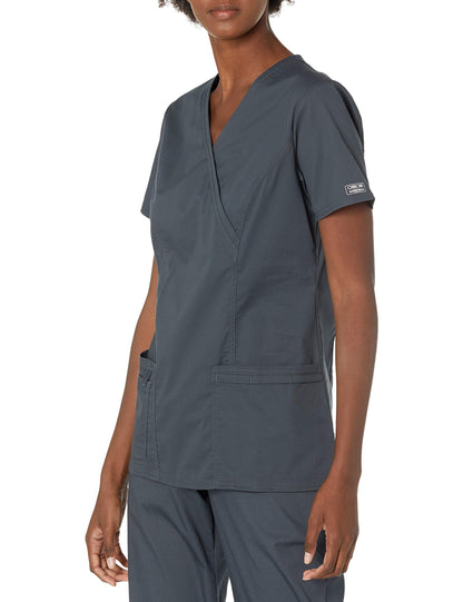 Cherokee Women's Workwear Scrubs Core Stretch Mock-Wrap Top (XX-Small), Wine (Copy)