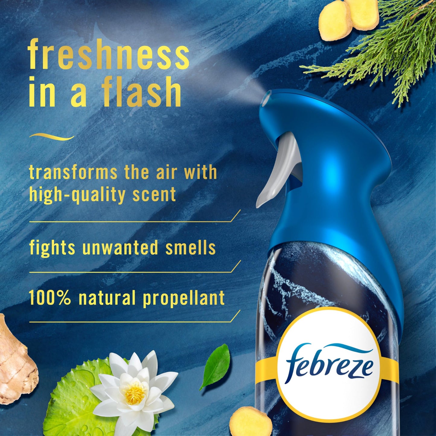 Febreze Air Ocean Breeze Scent Odor Eliminator 8.8 oz. Aerosol - Case Of: 16