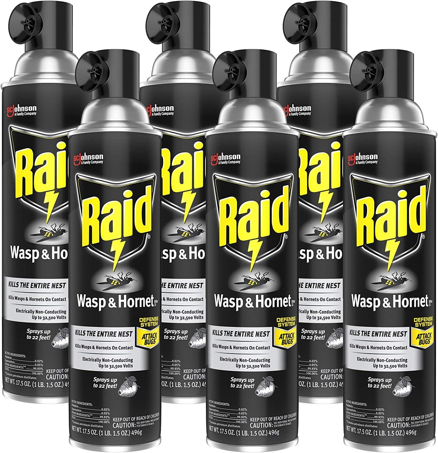 Raid Wasp & Hornet Killer Spray, 17.5 OZ (3 Pack)