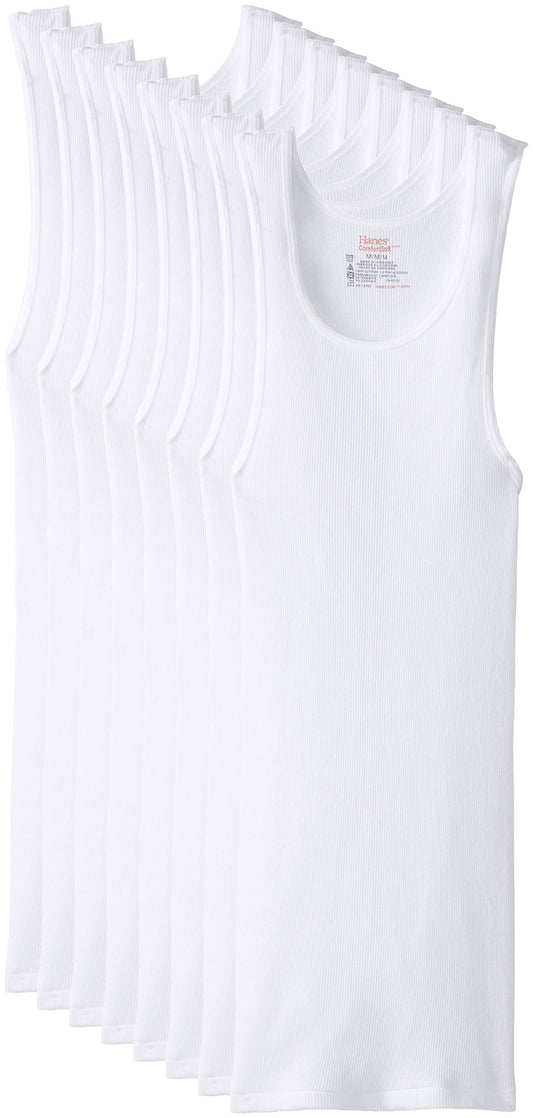 Hanes Men's 8-Pack FreshIQ A-Shirt, White, Small