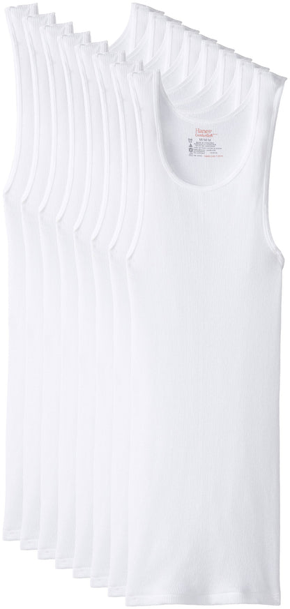 Hanes Men's 8-Pack FreshIQ A-Shirt, White, Small