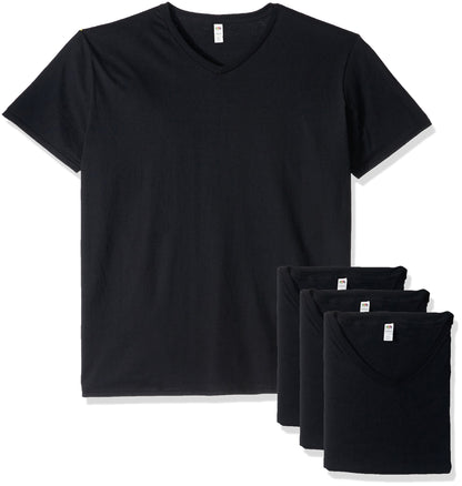 Fruit of the Loom Men's Lightweight Cotton Tees (Short & Long Sleeve), Crew-4 Pack-White, X-Large
