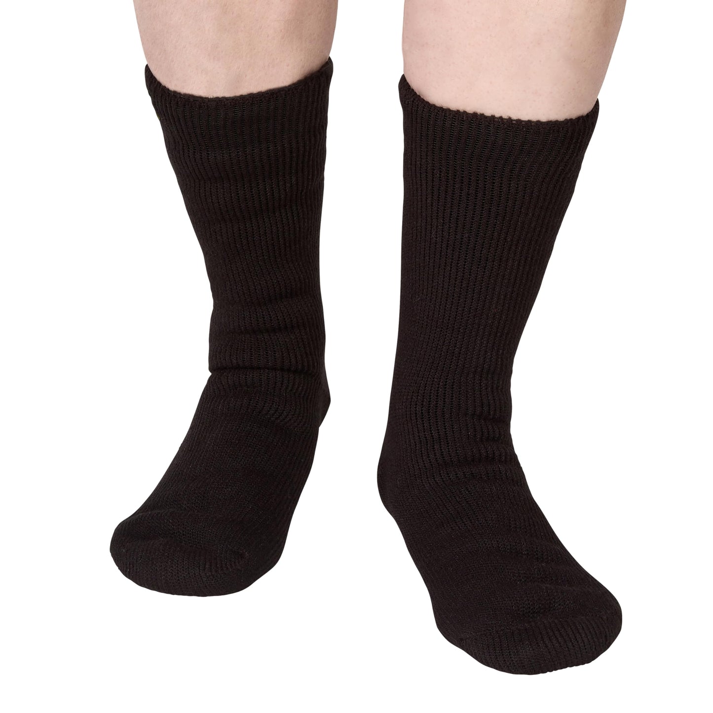 Polar Extreme 2 Pack Men's Heat Trapping Thermal Warmer Black Insulated Winter Boot Socks