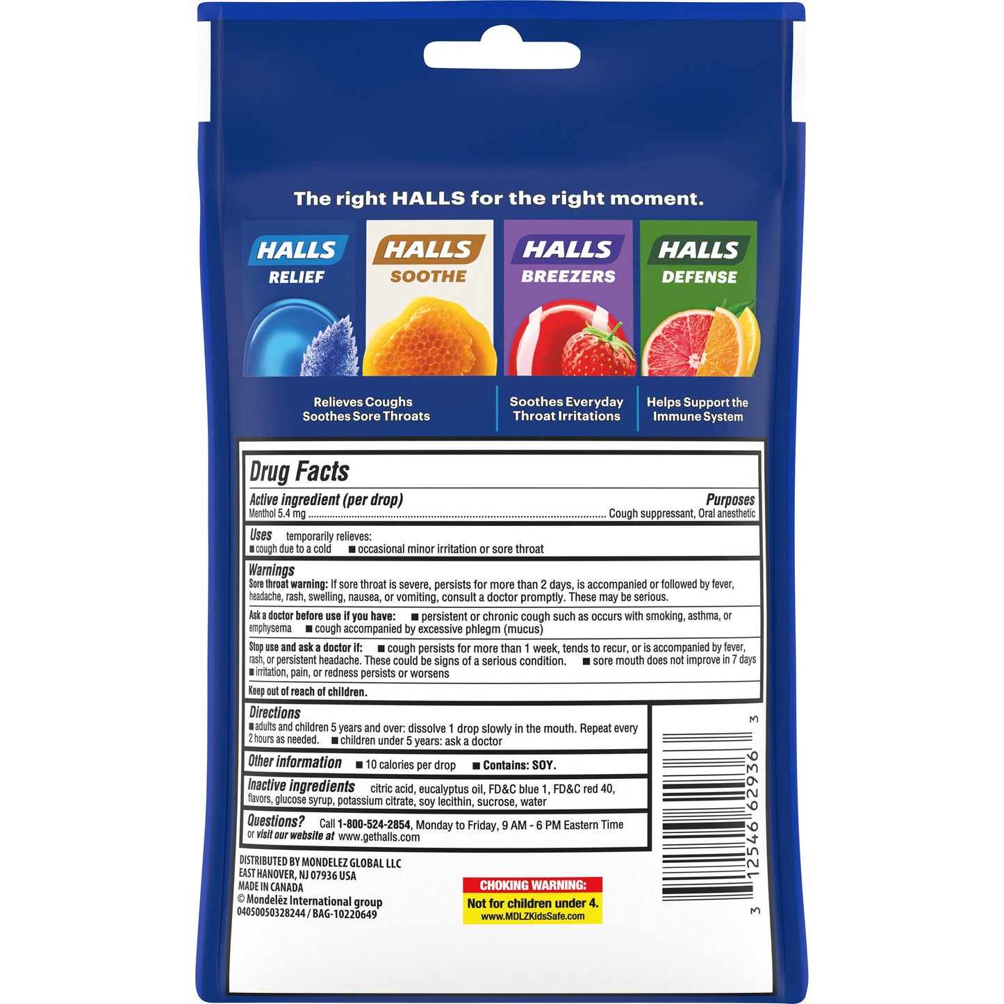 HALLS Relief Mentho-Lyptus Flavor Cough Drops, 1 Bag (30 Total Drops)