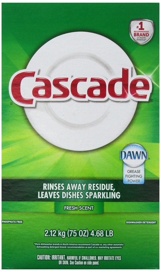 Cascade Fresh Scent Powder Dishwasher Detergent, 75 Ounce - 7 per case.