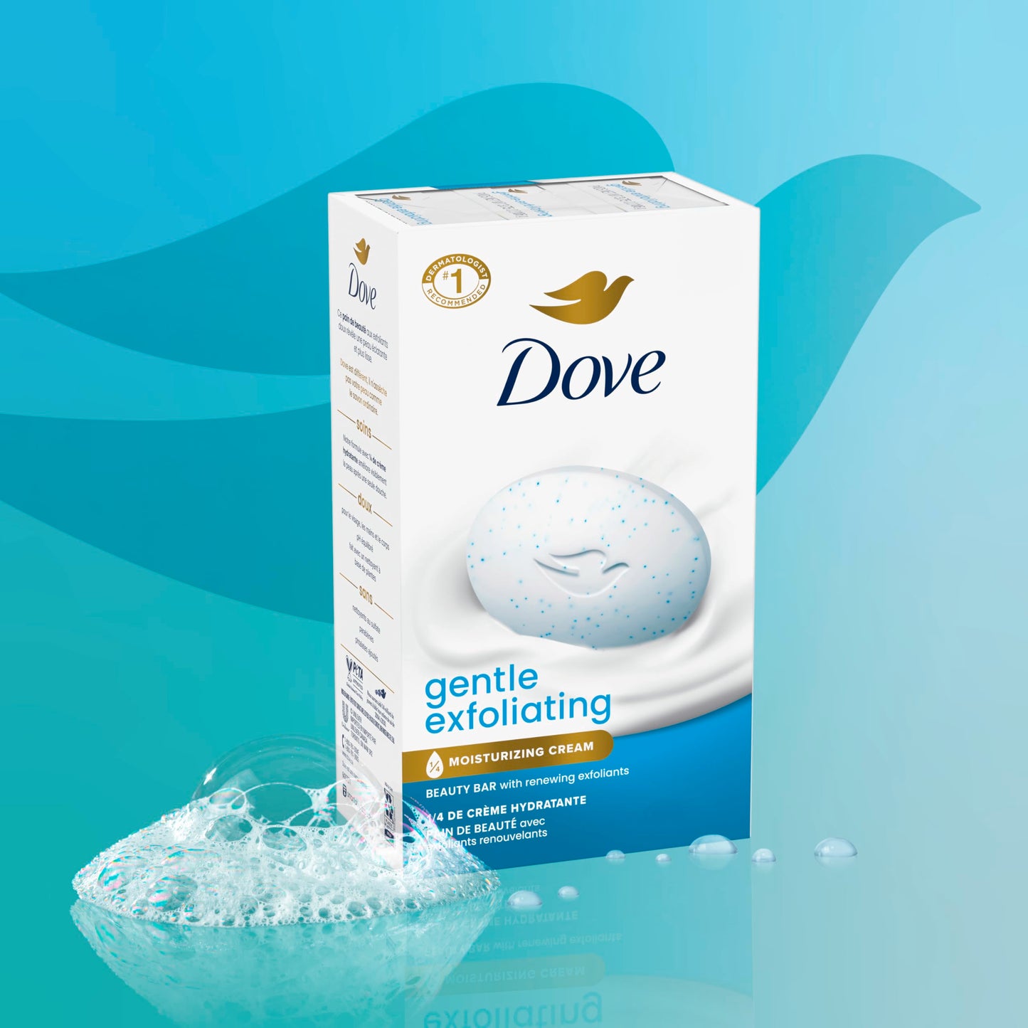 Dove Beauty Bar Soap 2 Bars for Soft, Smooth Skin, Gentle Exfoliating, Gently Renews Skin 3.75 oz
