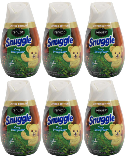 Set of 6 RENUZIT Gel Air Freshers - Great for Home and Work! Bring in the Holiday Smells to your House! (6, Snuggle Cozy Evergreen)