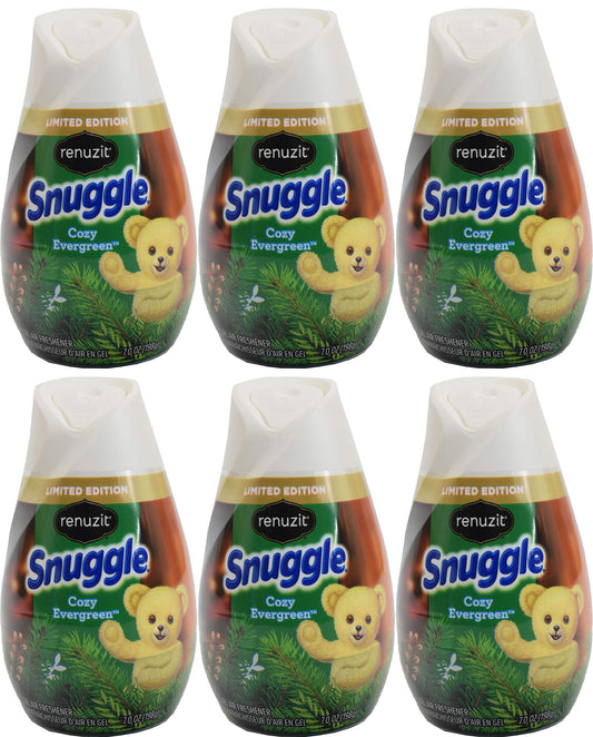 Set of 6 RENUZIT Gel Air Freshers - Great for Home and Work! Bring in the Holiday Smells to your House! (6, Snuggle Cozy Evergreen)