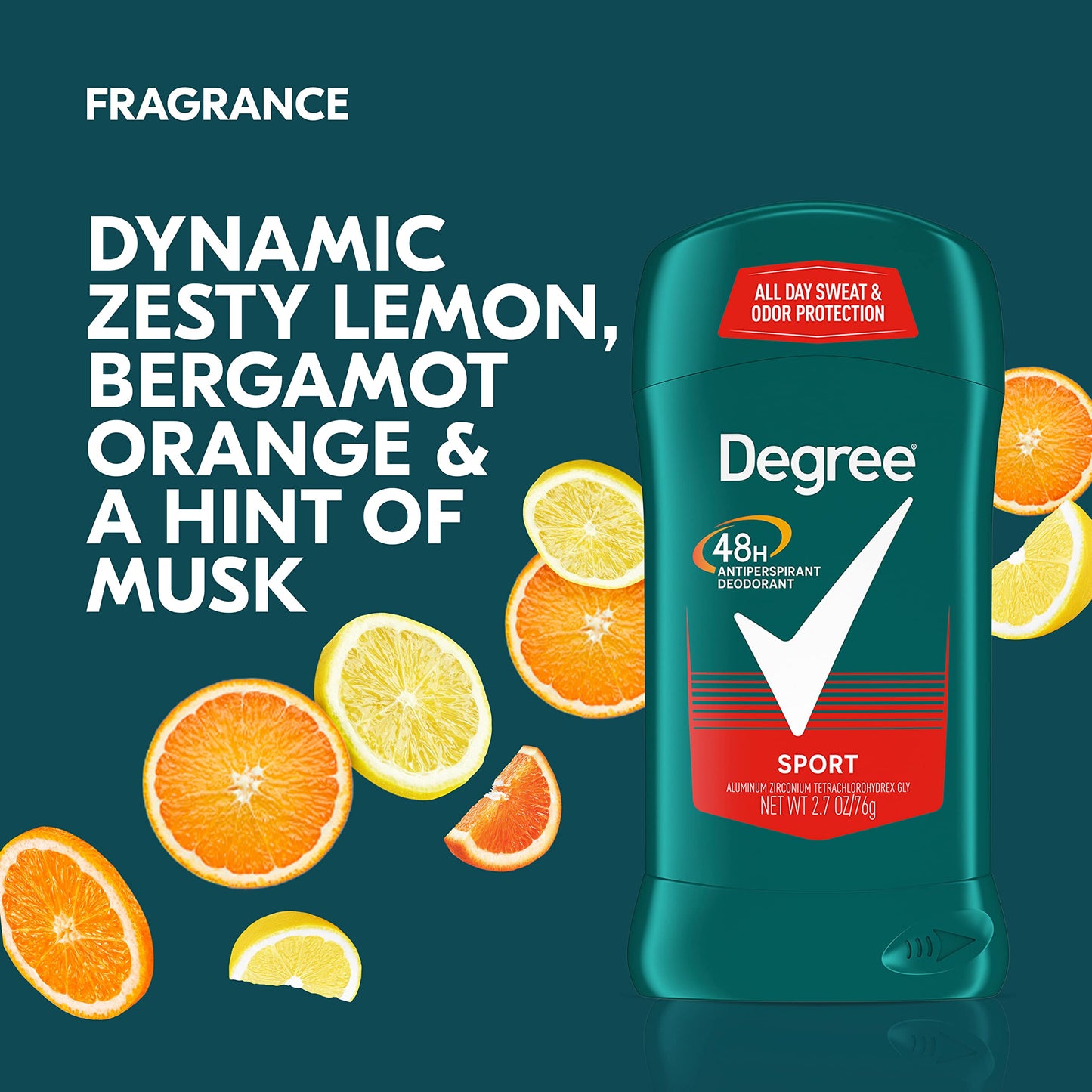 Degree Men Original Antiperspirant Deodorant for Men, Pack of 4, 48-Hour Sweat and Odor Protection, Sport 2.7 oz (Packing May Vary)
