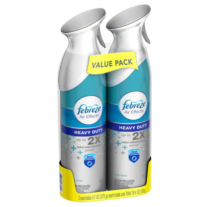 Febreze Air Effects Heavy Duty Crisp Clean Air Freshener, 2 ct