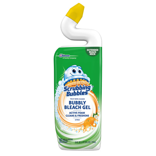 Scrubbing Bubbles Bubbly Bleach Gel Toilet Bowl Cleaner, Citrus, 1 Squeeze Bottle, 24 oz