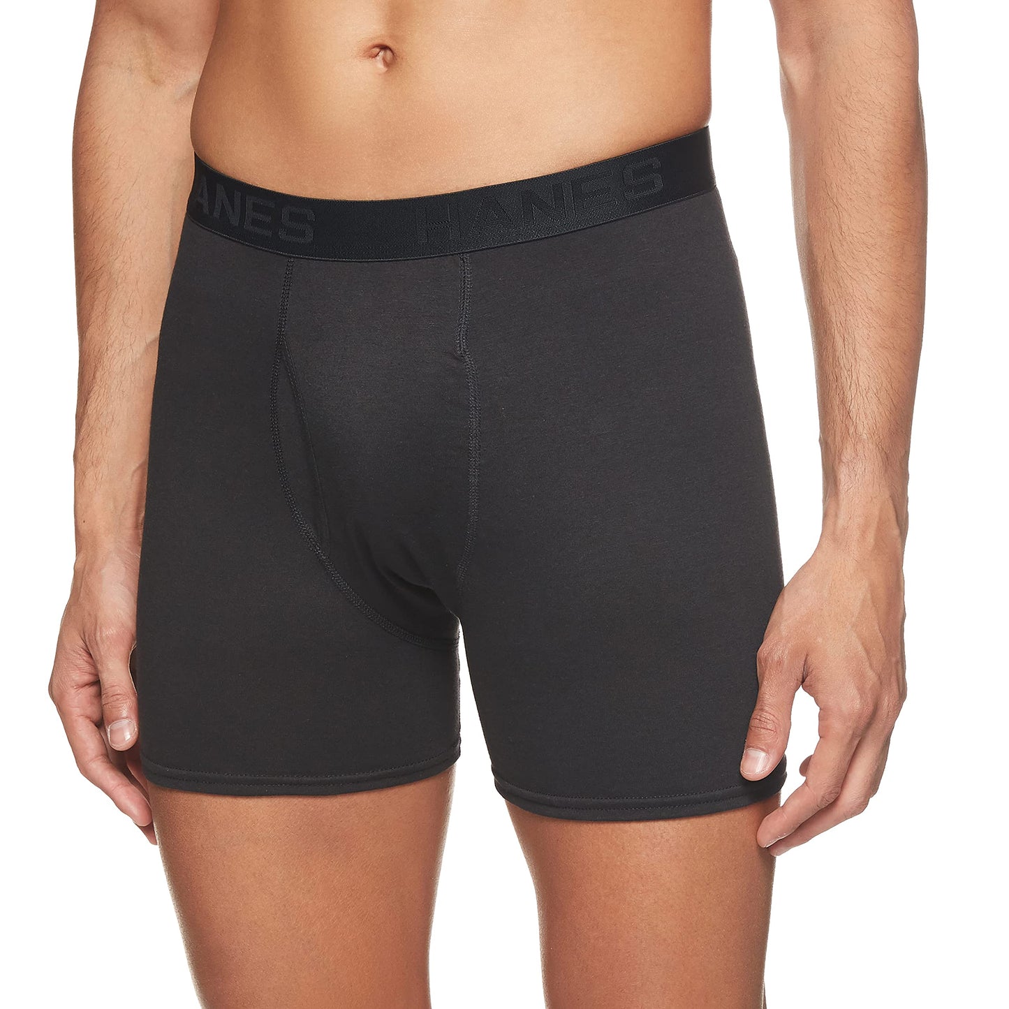 Hanes Ultimate Men's 4-Pack ComfortBlend Boxer Briefs with FreshIQ, Black/Grey, X-Large