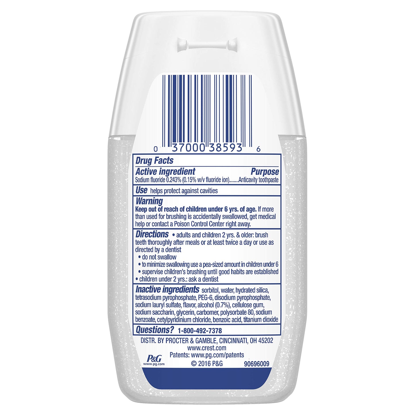 Crest Complete Tartar Control Whitening Plus Scope Liquid Gel - Minty Fresh 4.6 Ounces (Pack of 3)