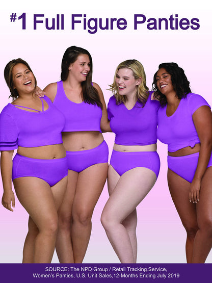 Fruit of the Loom womens Fit for Me Plus Size Underwear Briefs, Brief - Breathable Micro Mesh Assorted, 10 US
