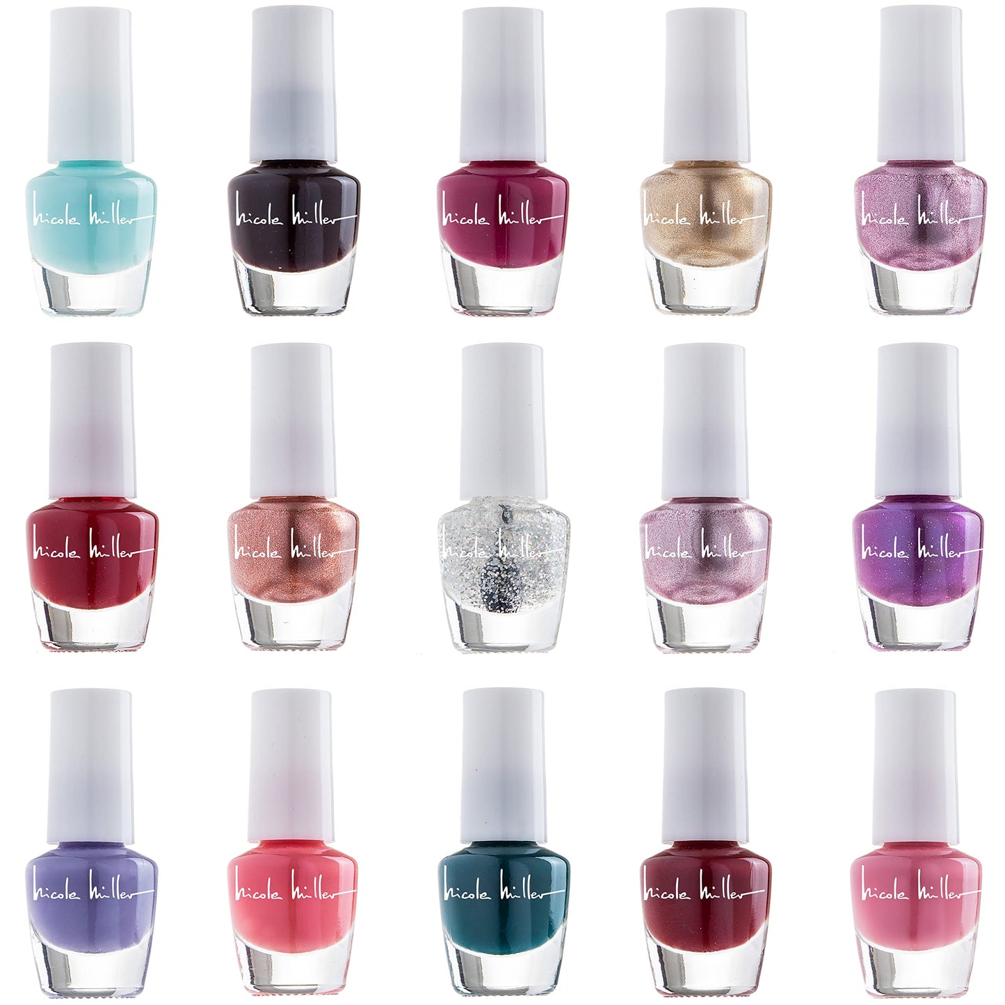 Nicole Miller Mini Nail Polish Set - Glossy, Vibrant Colors for Fingernails & Toenails, Trendy Collection