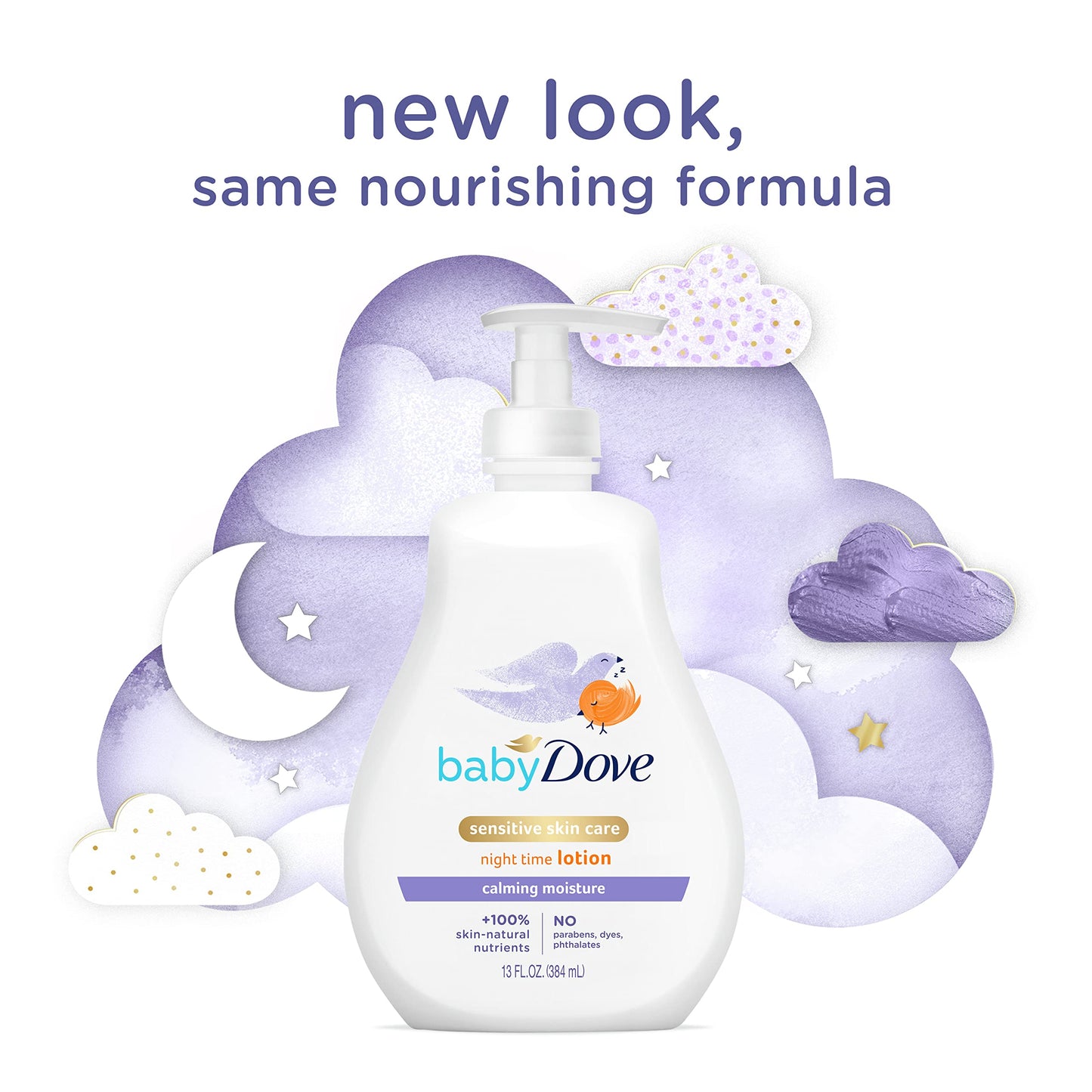 Dove Sensitive Skin Care Baby Lotion For a Soothing Scented Lotion Calming Moisture Hypoallergenic and Dermatologist-Tested, 13 Fl Oz