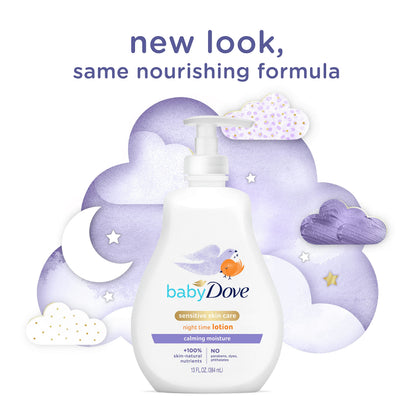 Dove Sensitive Skin Care Baby Lotion For a Soothing Scented Lotion Calming Moisture Hypoallergenic and Dermatologist-Tested, 13 Fl Oz