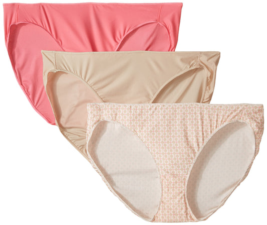 Hanes Women's Body Creations Microfiber Bikinis 3-Pack Size - 9,color -Assorted