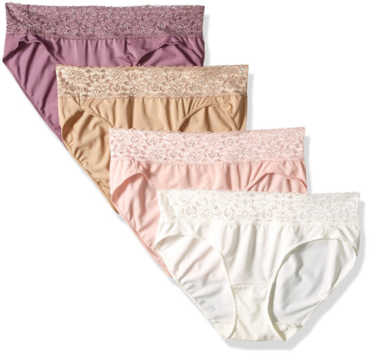 Hanes Women's Invisible Lace Waist Bikini Panties, Assorted, 6