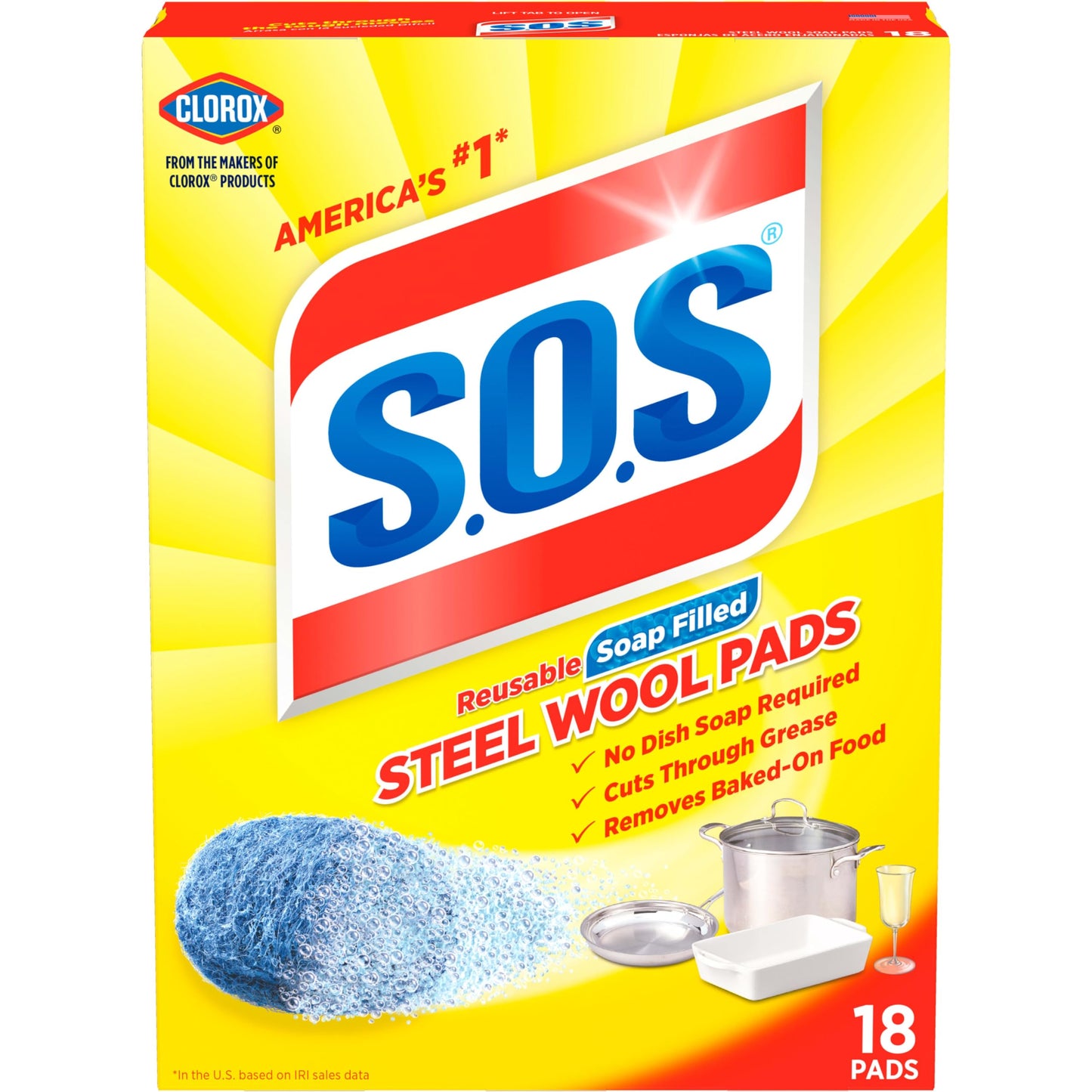 S.O.S Steel Wool Soap Pads, 18 ct