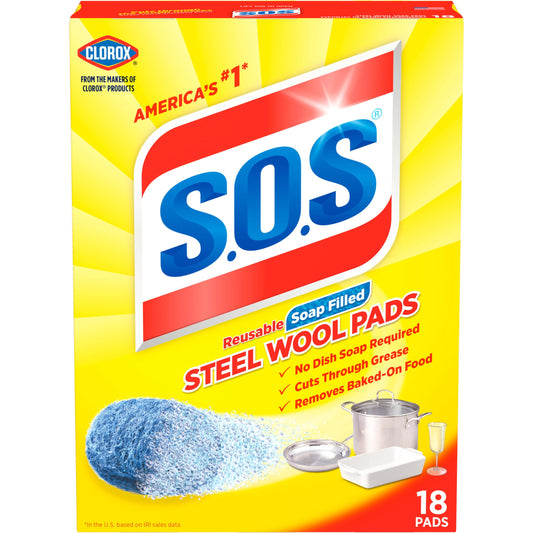 S.O.S Steel Wool Soap Pads, 18 ct
