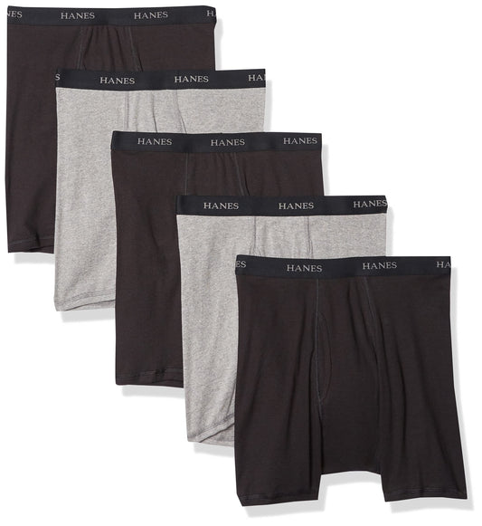 Hanes Mens 5-Pack Best Tagless Boxer Brief with Comfort Flex Waistband Small