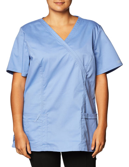 Cherokee Women's Workwear Scrubs Core Stretch Mock-Wrap Top (XX-Small), Wine (Copy)