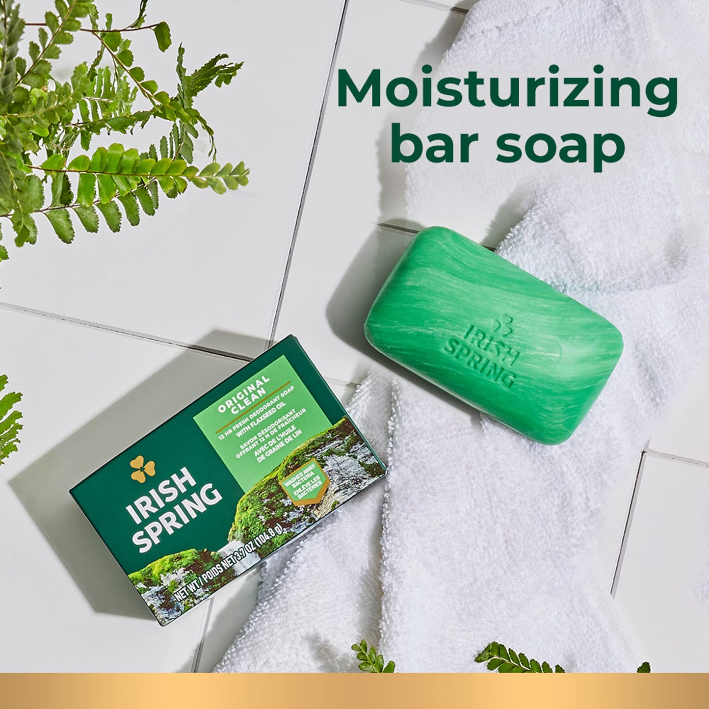 Irish Spring Moisture Blast Soap for Men, Moisturizing Bar Soap, Smell Fresh and Clean for 12 Hours, Men Soap Bar for Washing Hands and Body, Mild for Skin, 3.7 Oz Soap Bar