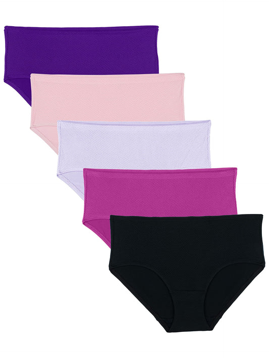 Fruit of the Loom Women's Premium Underwear (Ultra Soft & Breathable), Breathable-Low Rise Brief-Fashion Assorted, 7