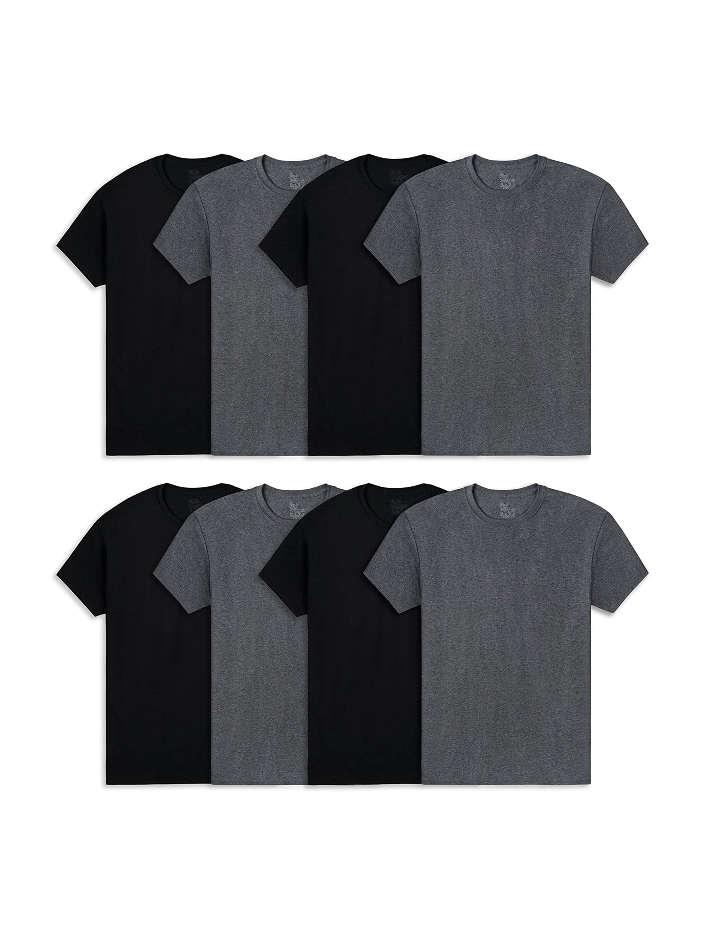 Fruit of the Loom Men's Lightweight Active Cotton Blend Undershirts, V-Neck-8 Pack-Black/Grey, Small