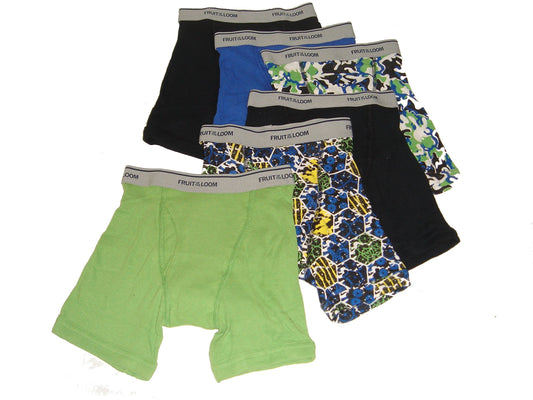 Fruit of the Loom Big Boys' Print and Solid Boxer Brief 6 Pack (XL)
