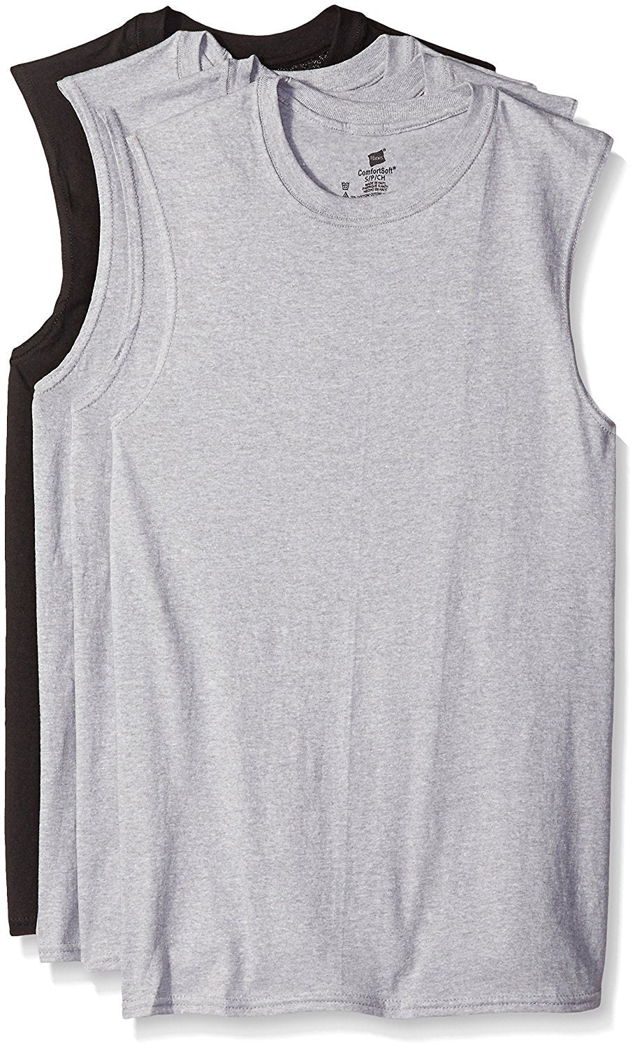 Hanes Men's Sport Cool DRI Sleeveless T-Shirt 4-Pack (Black & Grey Muscle Crew, XX-Large)