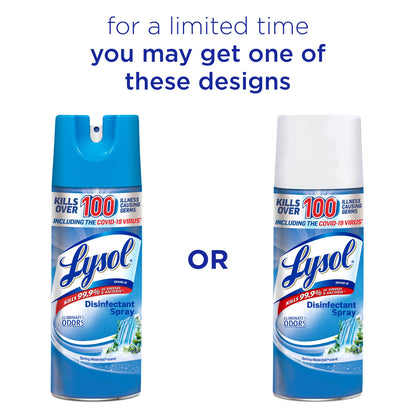 Lysol Disinfectant Spray, Sanitizing and Antibacterial Spray, For Disinfecting and Deodorizing, Spring Waterfall, 12.5 Fl Oz, (Packaging May Vary)