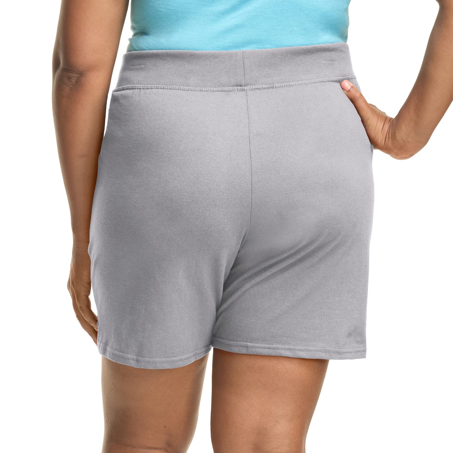 Just My Size Plus Size Cotton Jersey Shorts, Pull-on Gym Shorts, 7" Inseam
